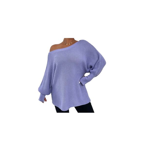 Purple Shein Curve Off Shoulder Sweater 3XL Relaxed - Picture 1 of 10